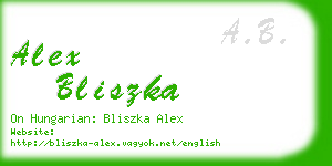 alex bliszka business card